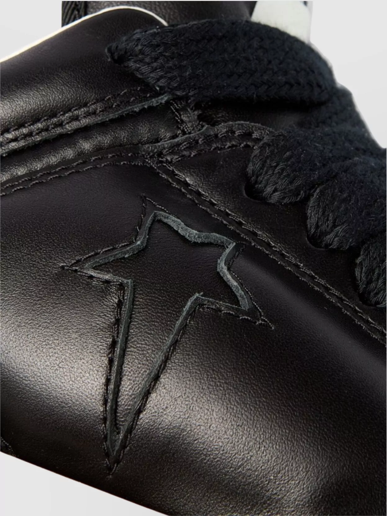 Rick Owens Drkshdw Leather Sneakers With Padded Collar And Star Detail