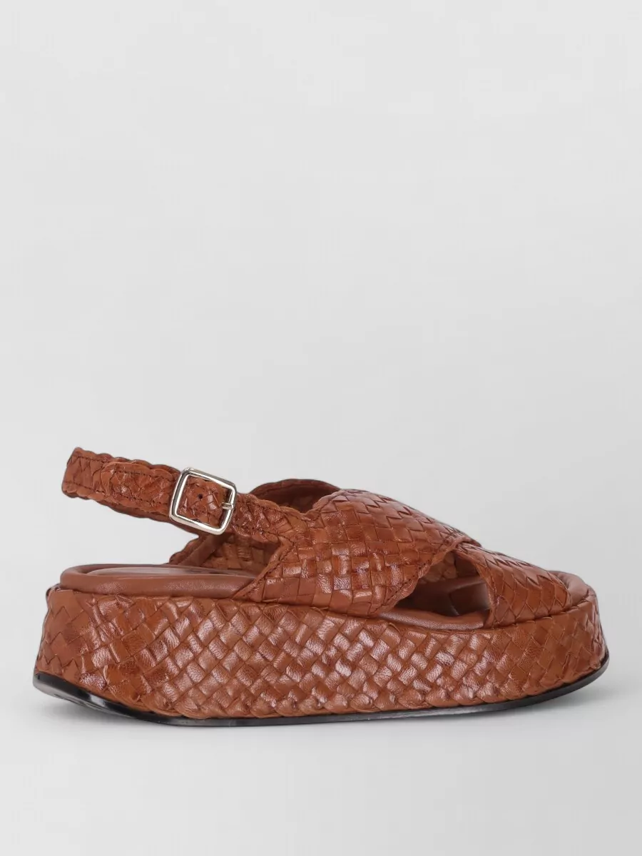 La Rose Leather Platform Sandals