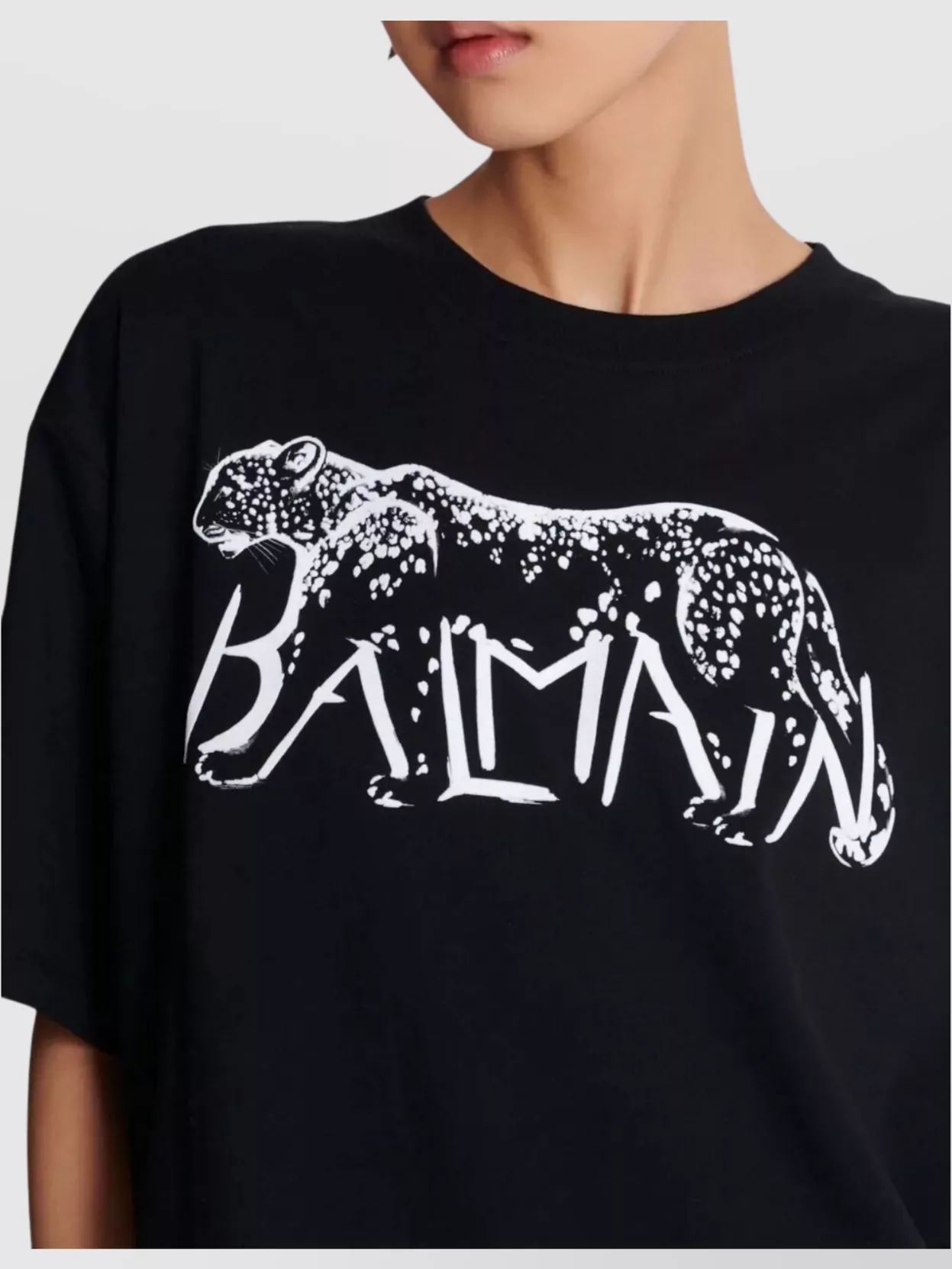 Balmain Cotton T-shirt Graphic Design In Black