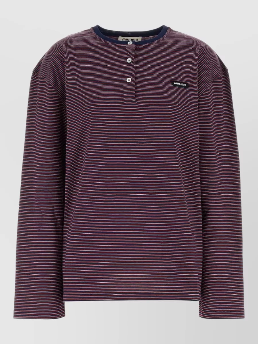 Miu Miu Embroidered cotton oversized t-shirt