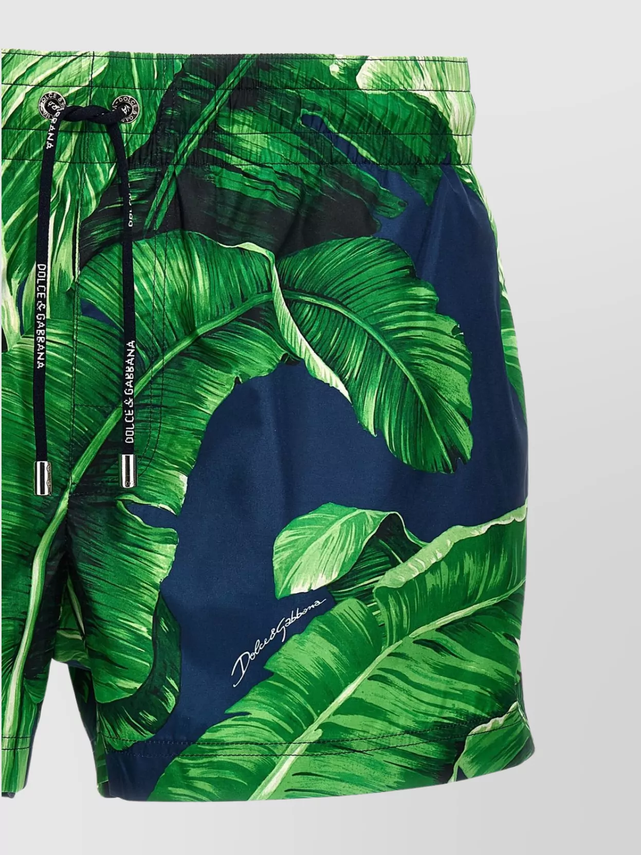 Dolce&Gabbana Tropical Print Swimsuit Drawstring Waist