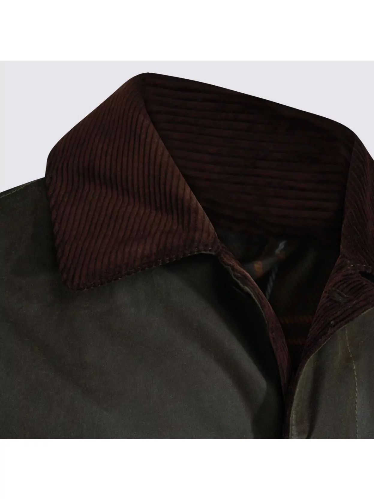 Barbour Stylish Coat With Corduroy Collar And Pockets