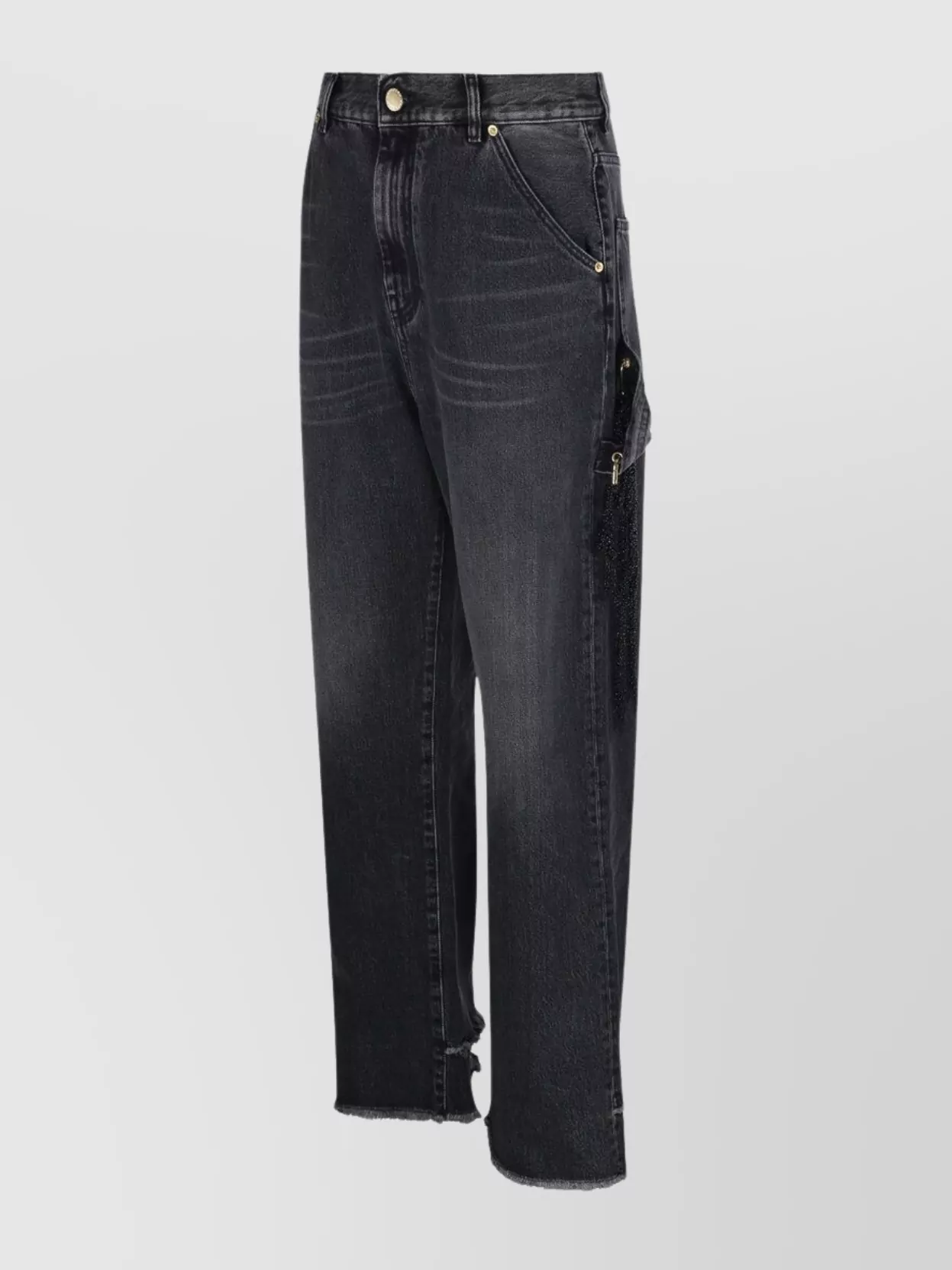 Darkpark Black Lisa Loose Fit Carpenter Jeans In Black