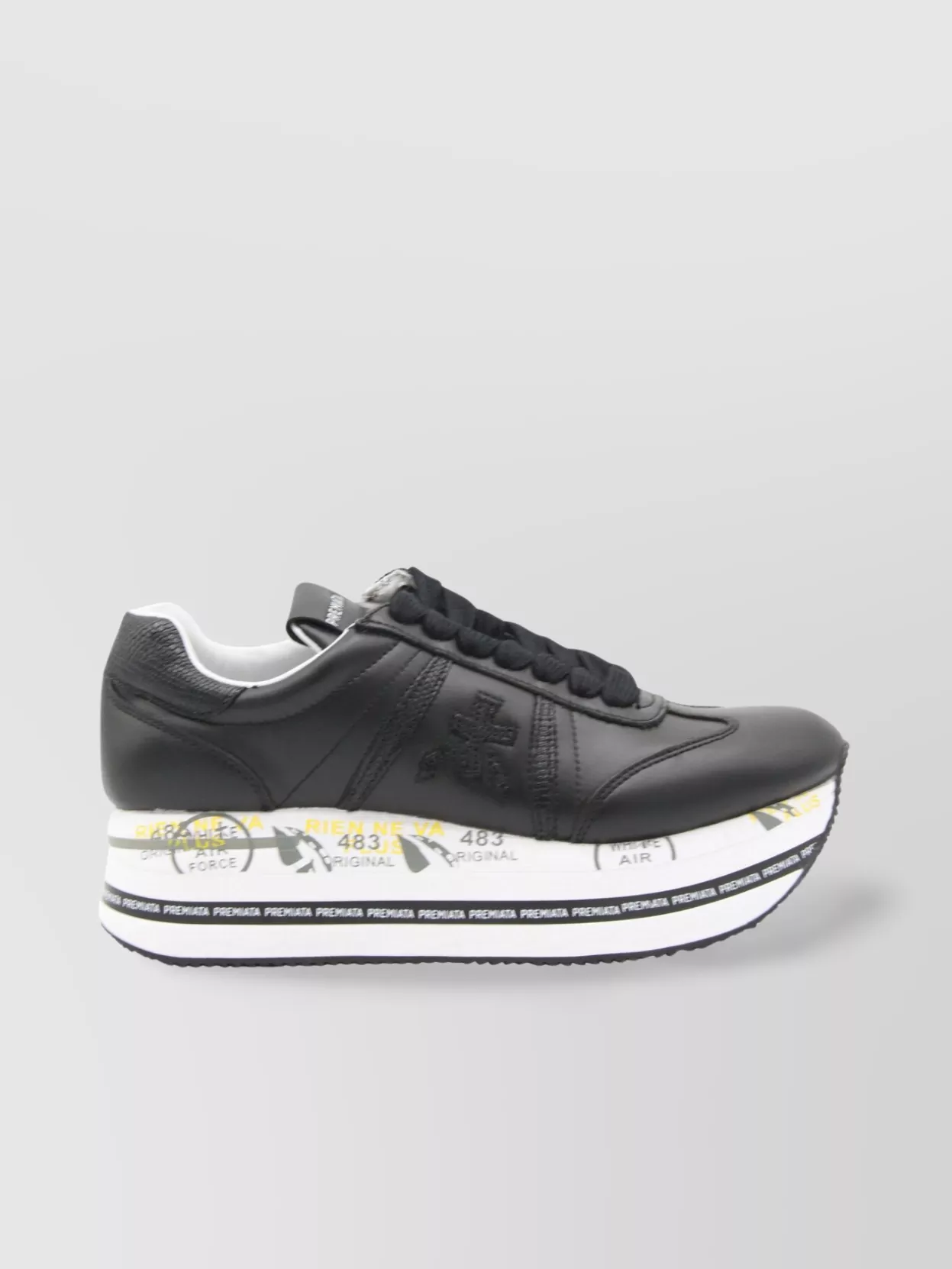 Premiata Low Top Sneakers With Contrast Platform Sole