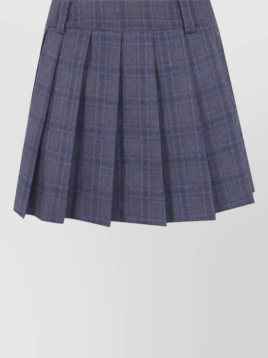 Dunst checked pleated mini skirt