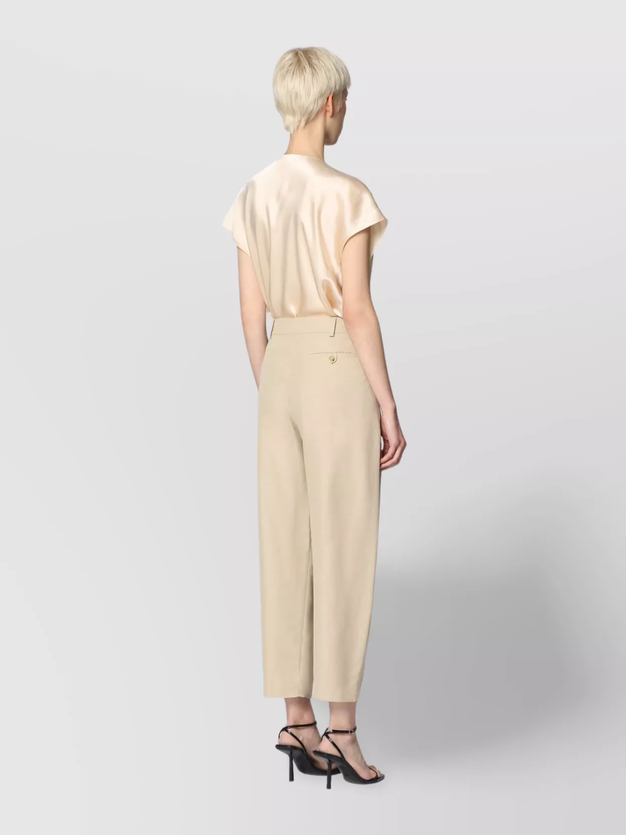 Stella Mccartney Pleated Tailored Trousers For Women In Brown For Ss24