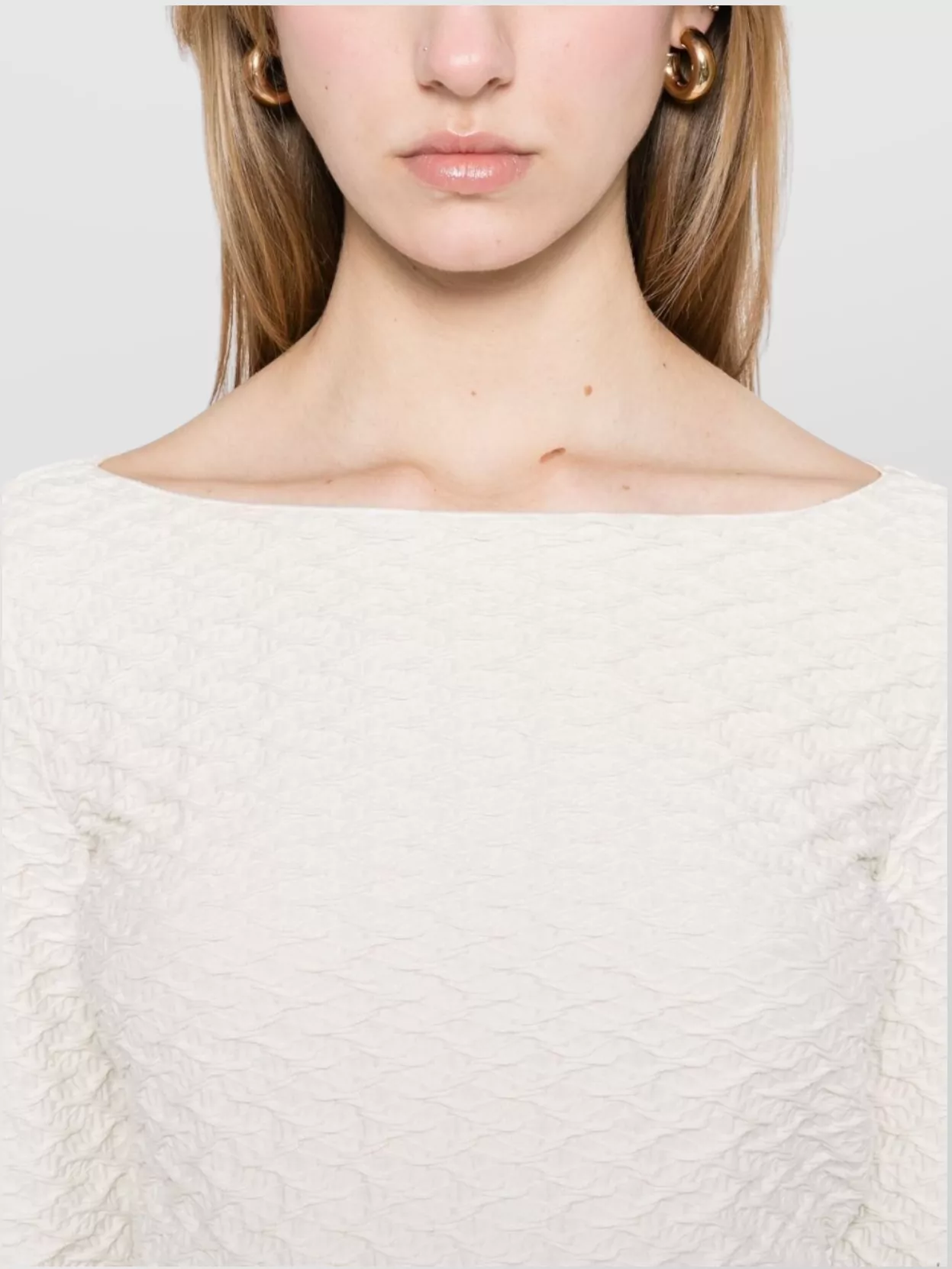 Emporio Armani Boat-Neck Top Crew Neck Finish