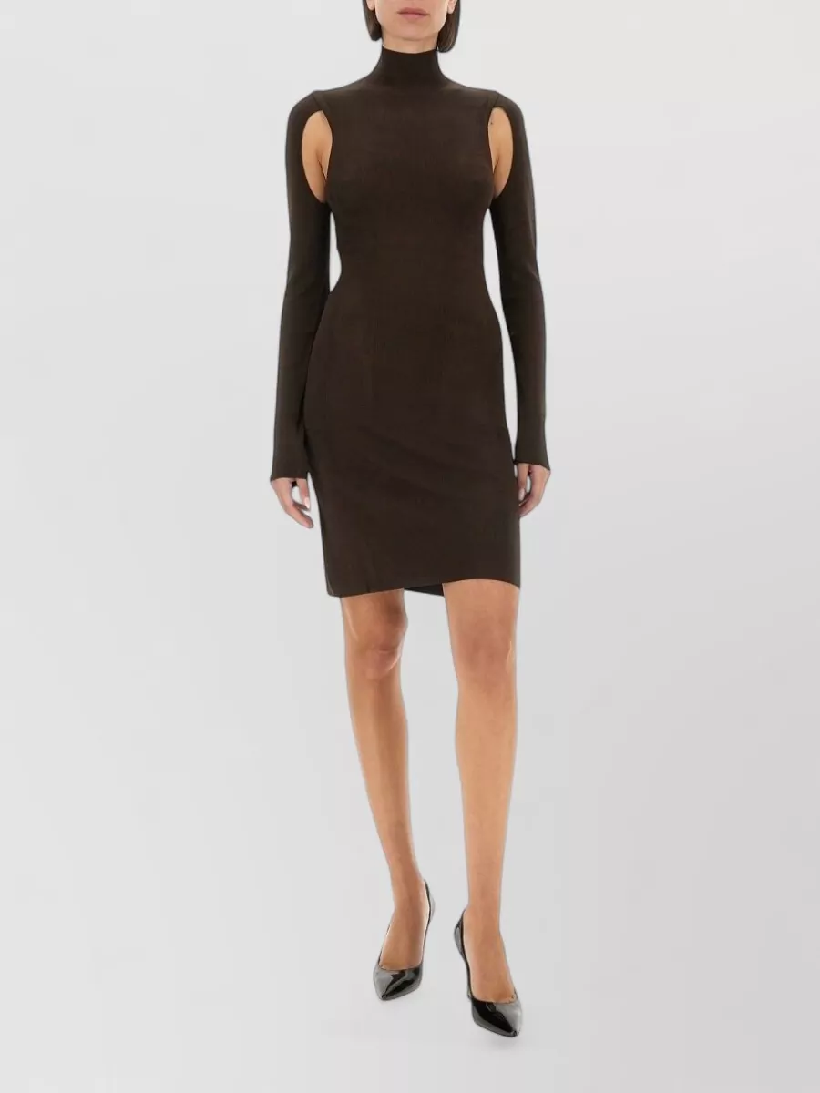 Helmut Lang viscose slim-fit turtleneck knitted dress