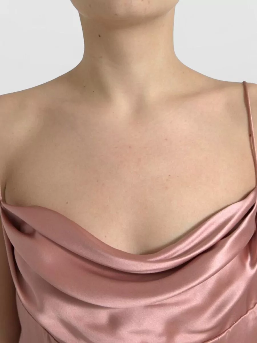 Dolce&Gabbana Silk Spaghetti-Strap Cowl-Neck Maxi Dress