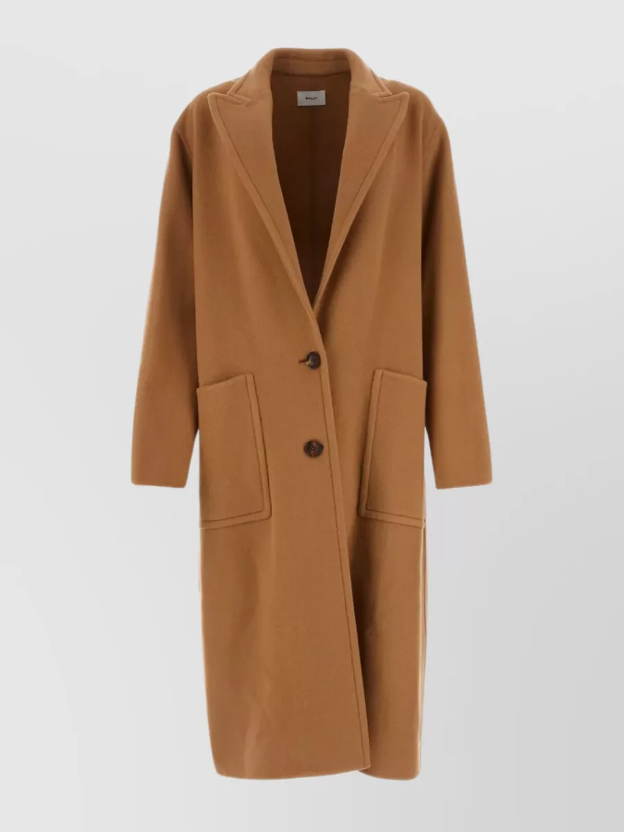 Shop Bally Structured Wool Blend Coat In Brown