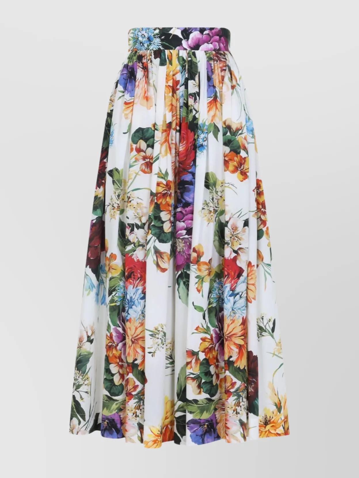 Dolce & Gabbana Fiorata Multicolor Cotton Skirt In Multi