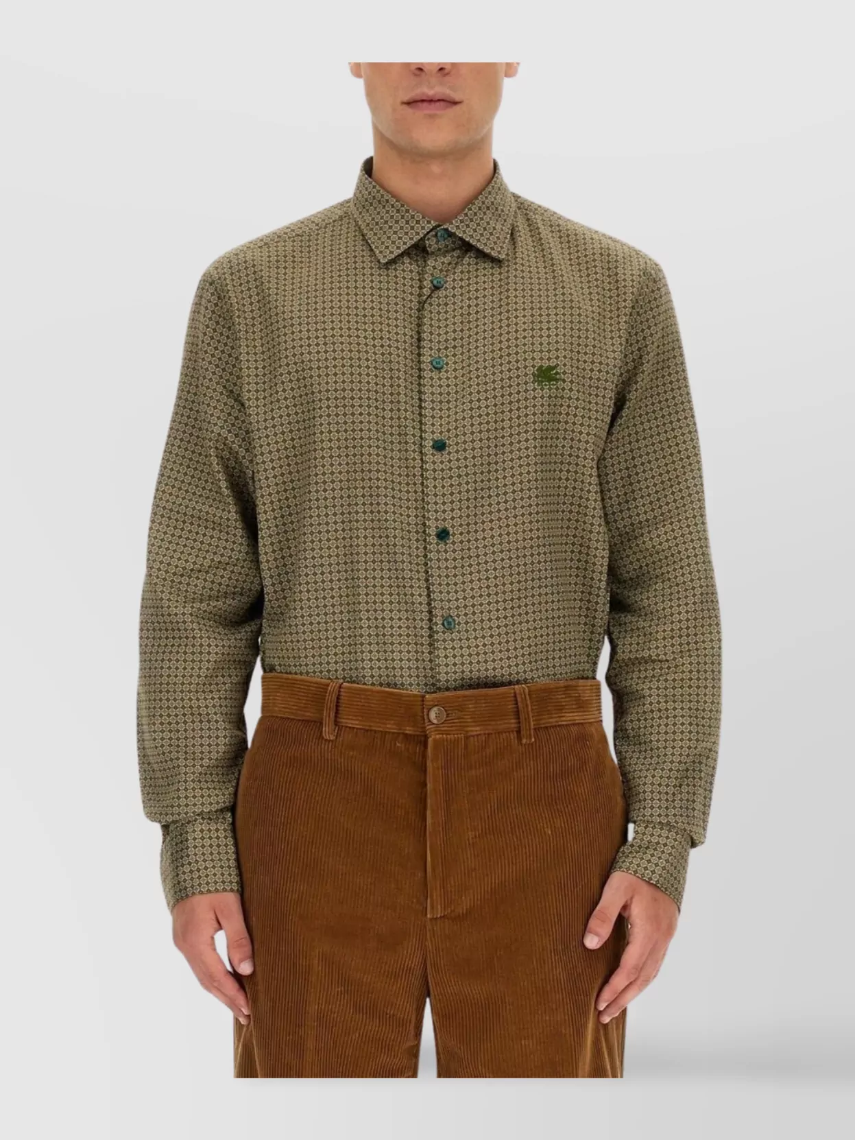 ETRO SLIM FIT PEGASUS SHIRT WITH BUTTON ACCENTS