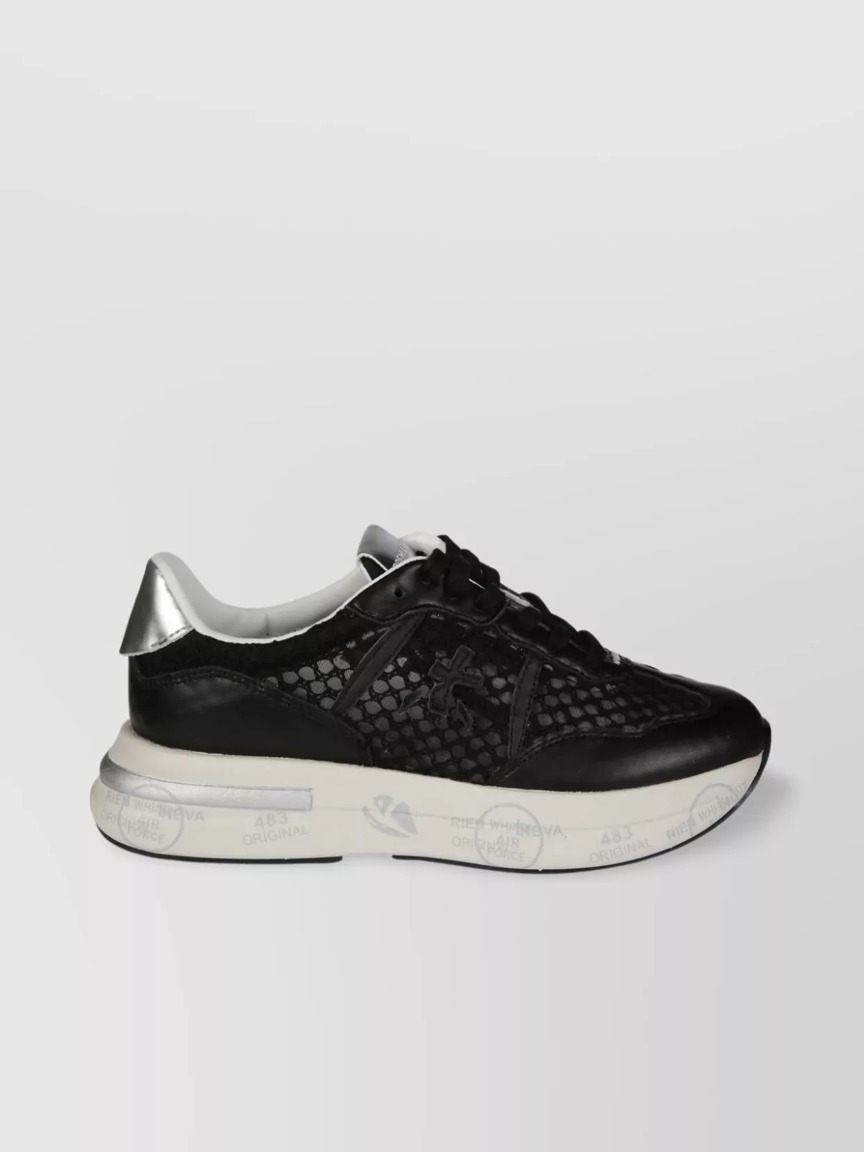 Premiata Mesh Panel Sneakers Metallic Accent