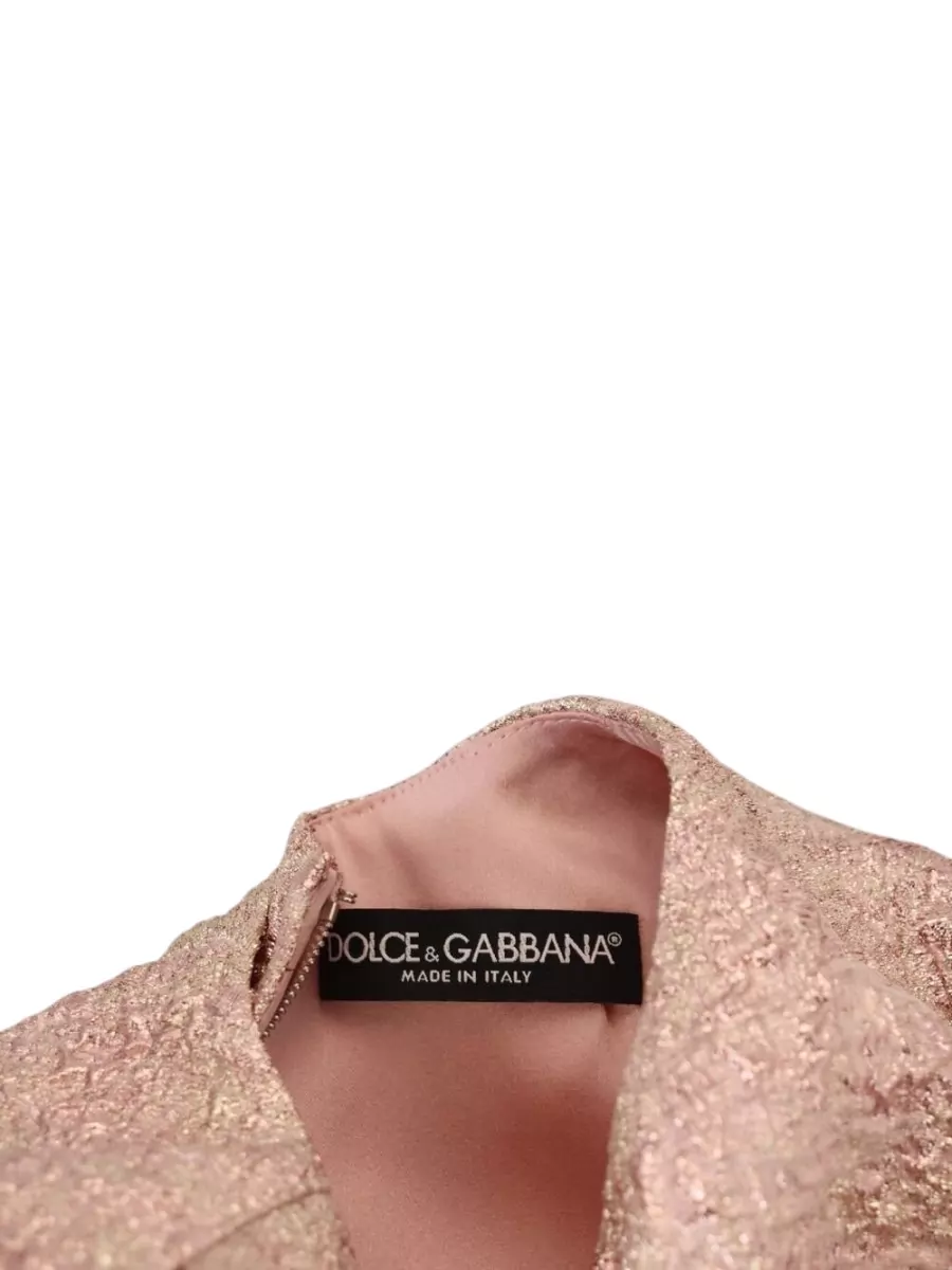 Dolce&Gabbana Silk Jacquard 3/4 Sleeve Knee-Length Dress