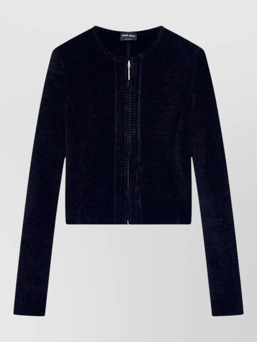 Giorgio Armani Chenille slim-fit crew-neck jacket