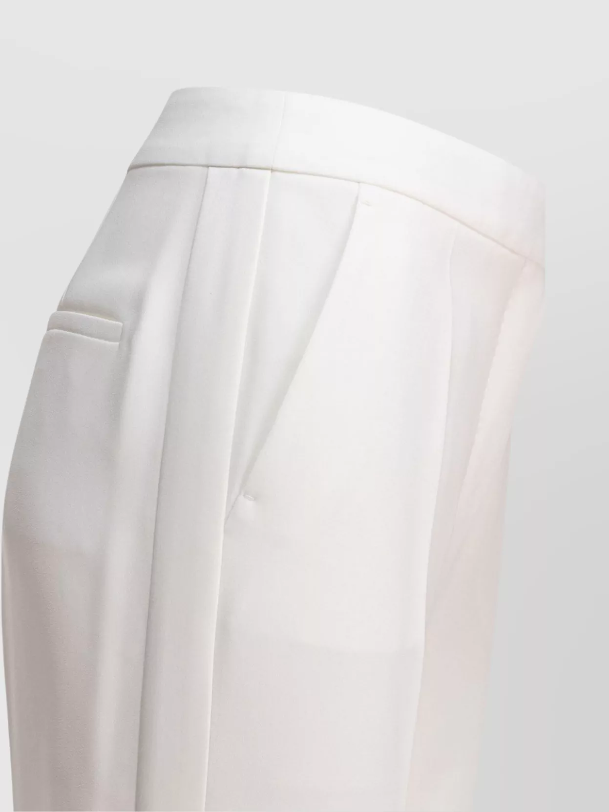 Max Mara Pianoforte Triacetate White Trousers In White