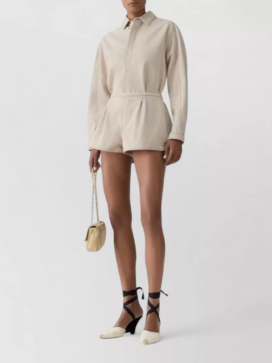 Jacquemus Denim Pleated Shorts
