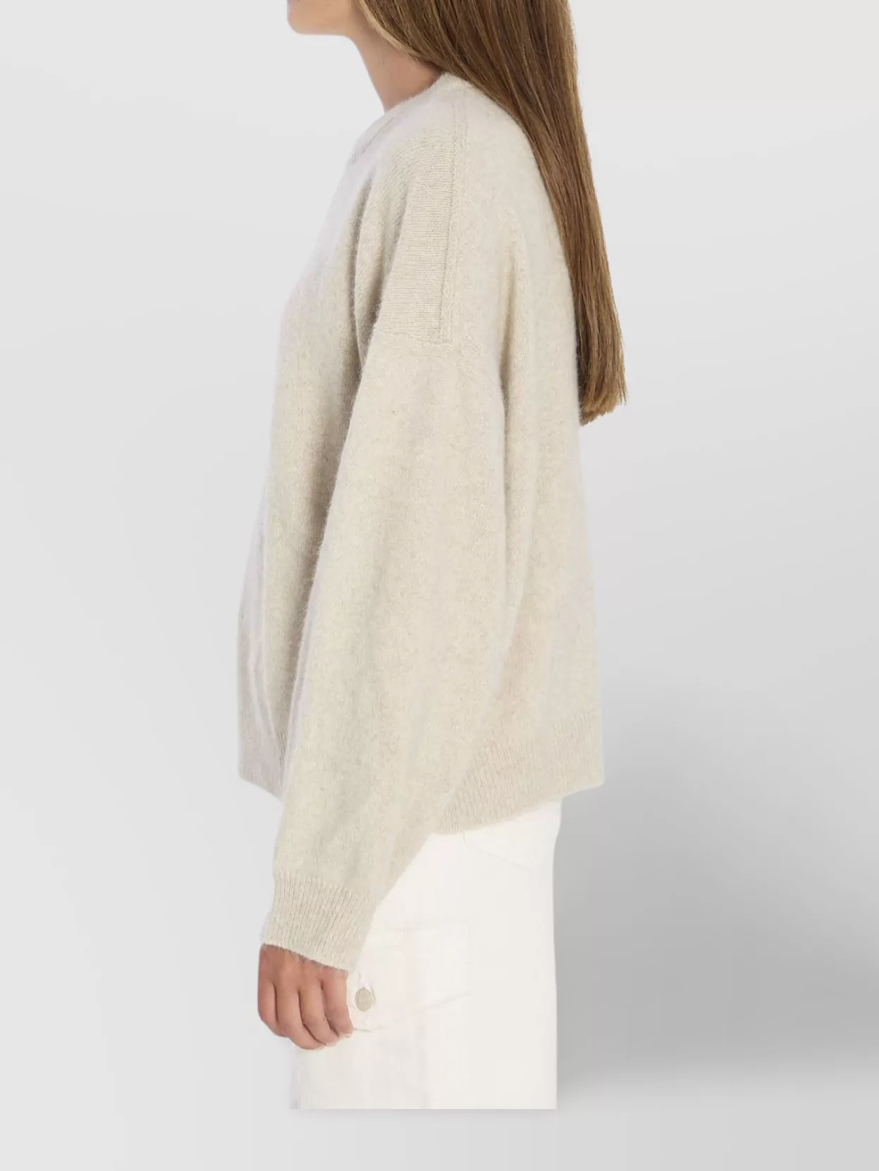 Loulou Studio Crew Neck Knit Sweater With Dropped Shoulders