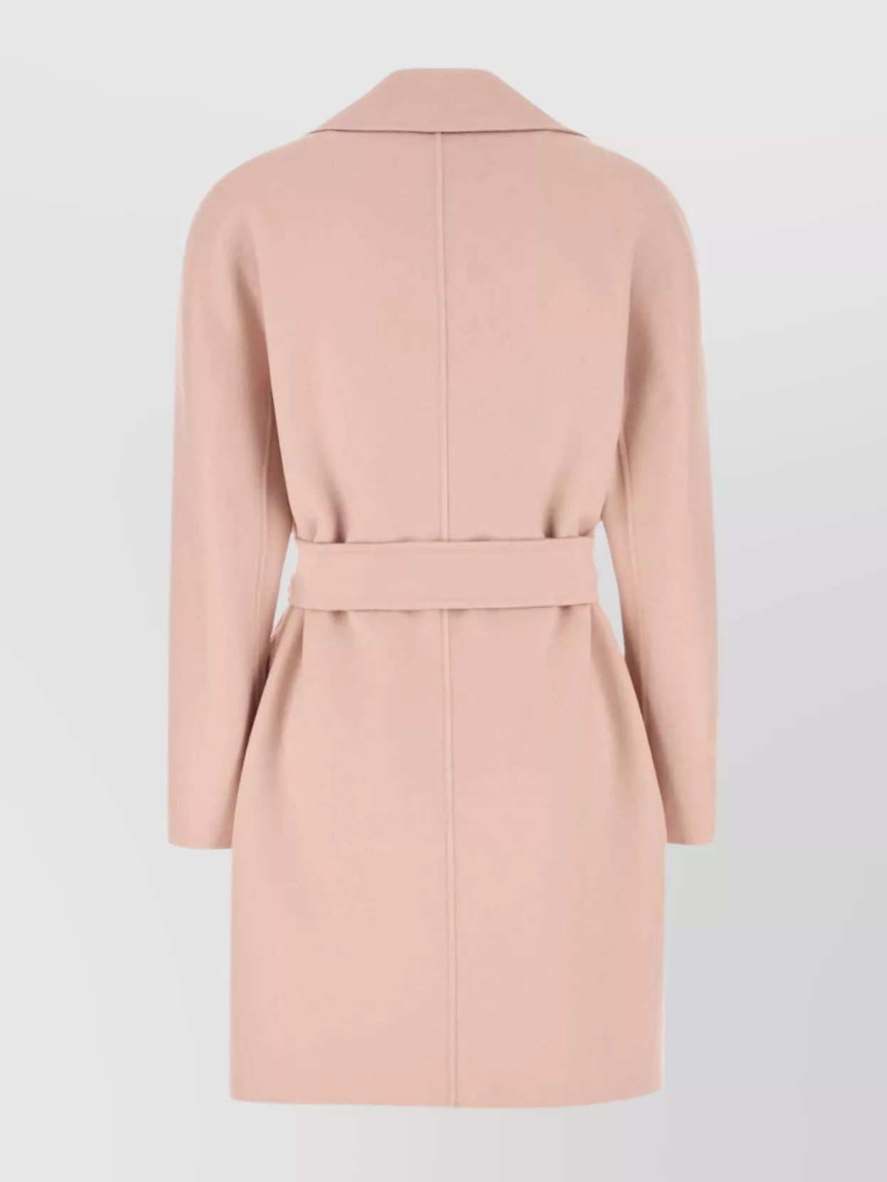 Max Mara Waist Belted Lapel Collar Kimono Coat In Pink