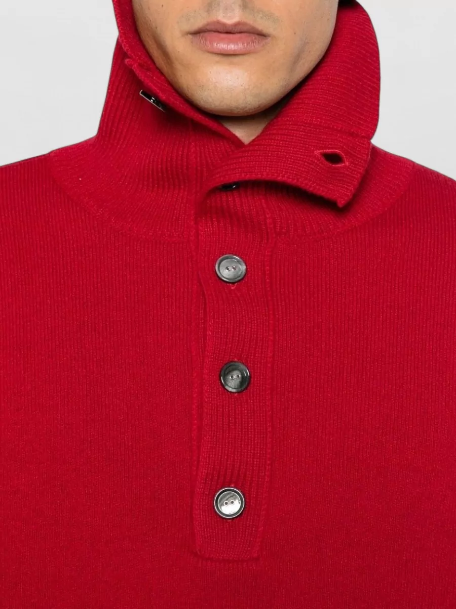 Ami Paris Wool Ribbed Turtleneck Sweater