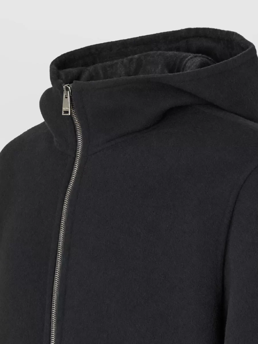 Fendi Wool Silk Hooded Padded Coat