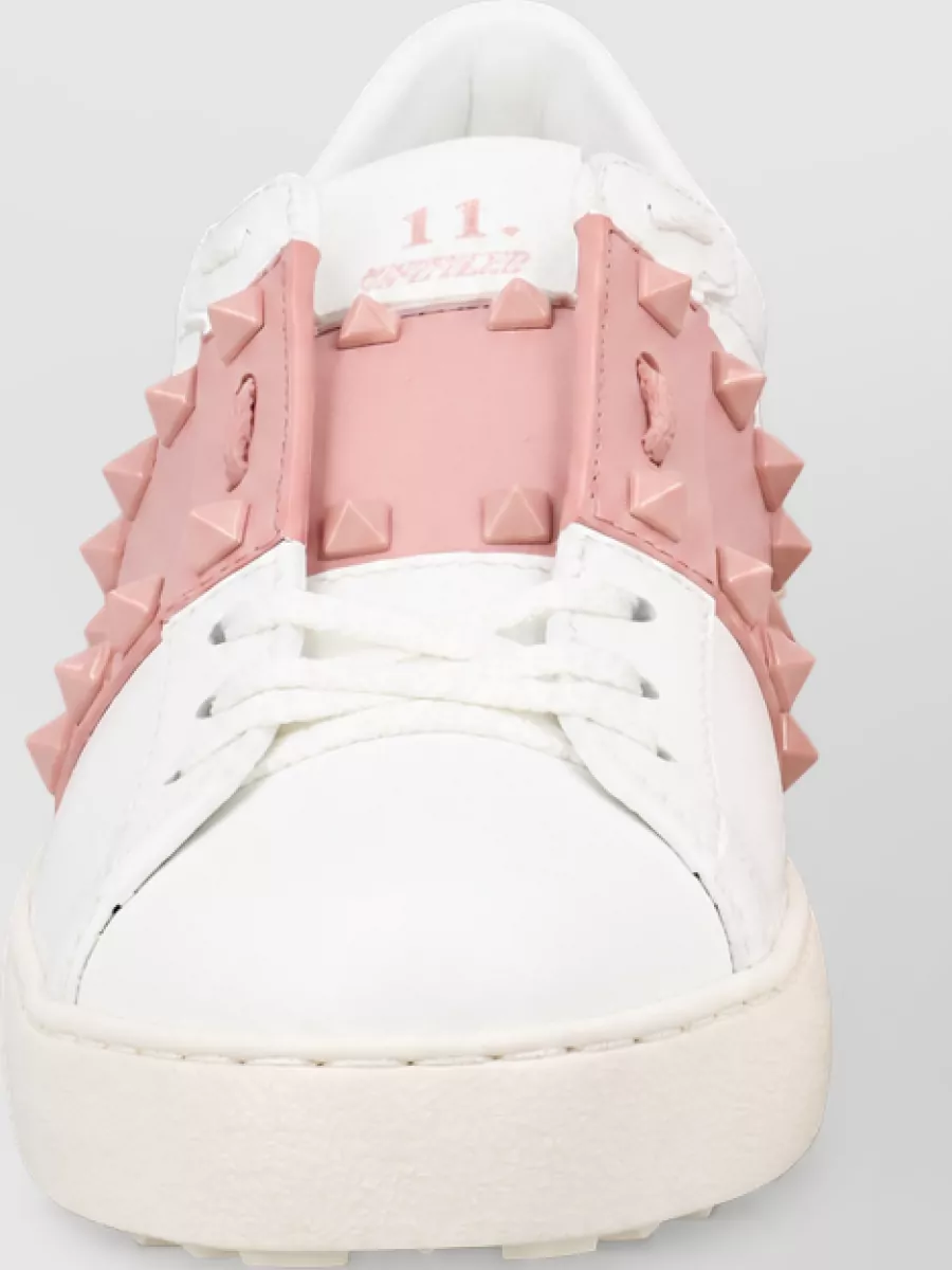 Valentino Garavani Leather Rockstud Untitled Low-Top Sneakers