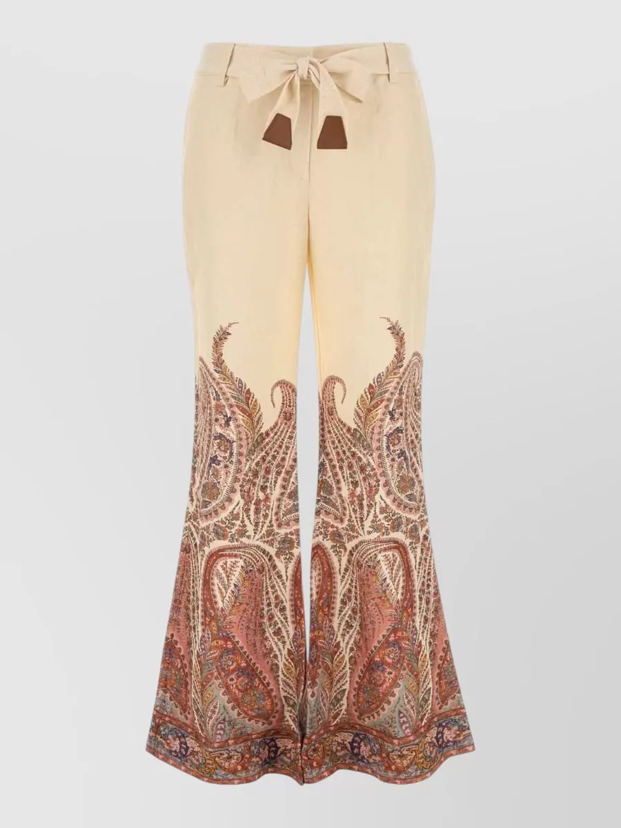 Zimmermann Printed linen flared trousers