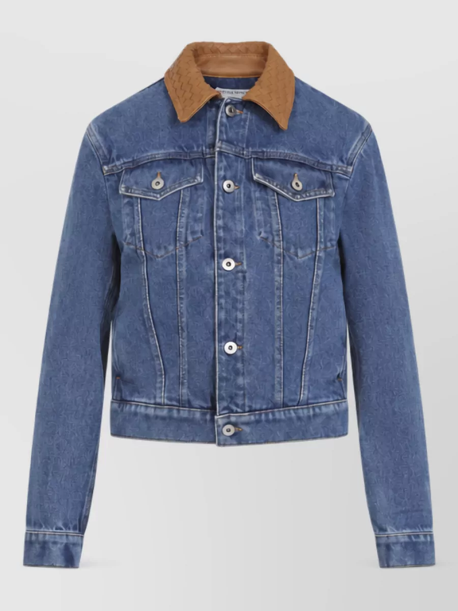 Bottega Veneta Denim Intrecciato Collar Jacket