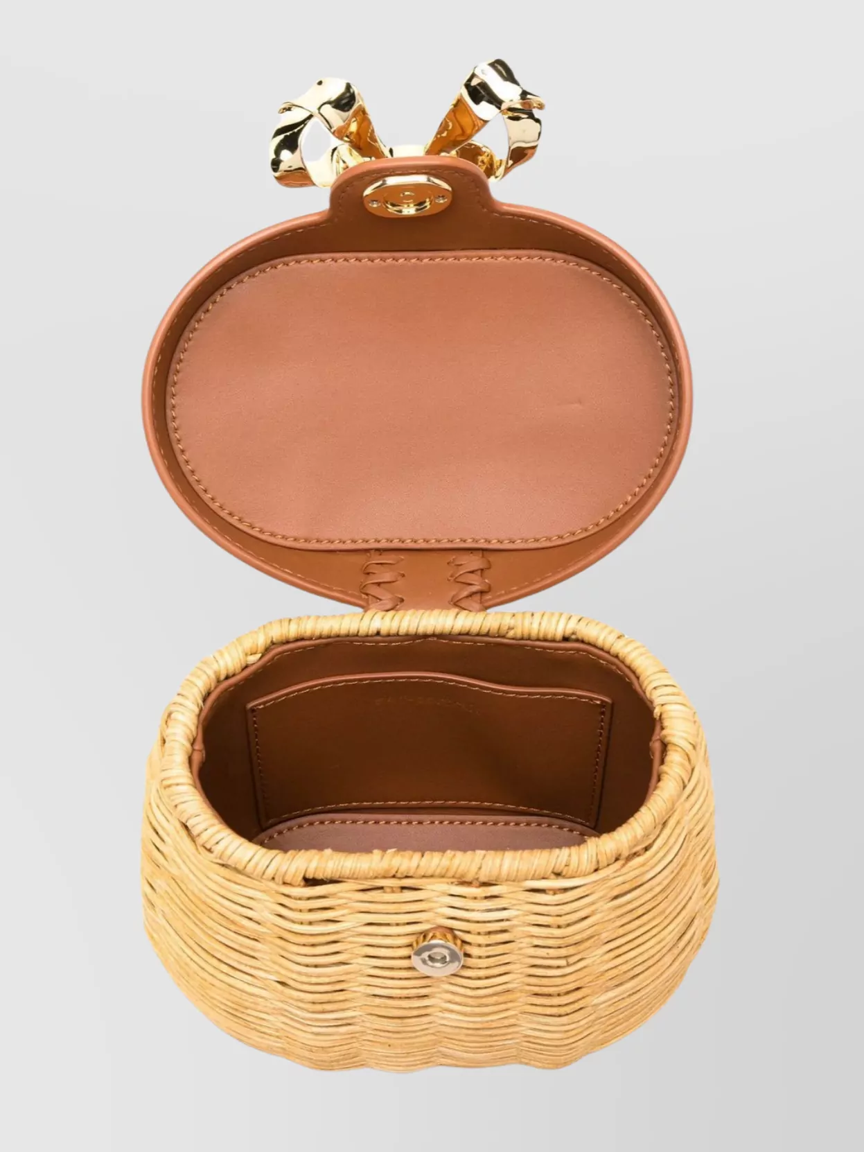 Self-Portrait Bow Detail Wicker Basket Bag