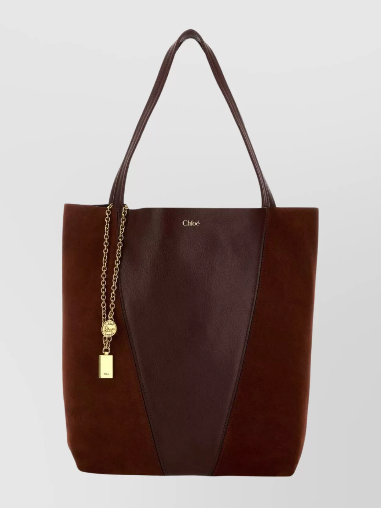 Chloé Leather And Suede Spin Shopping Bag