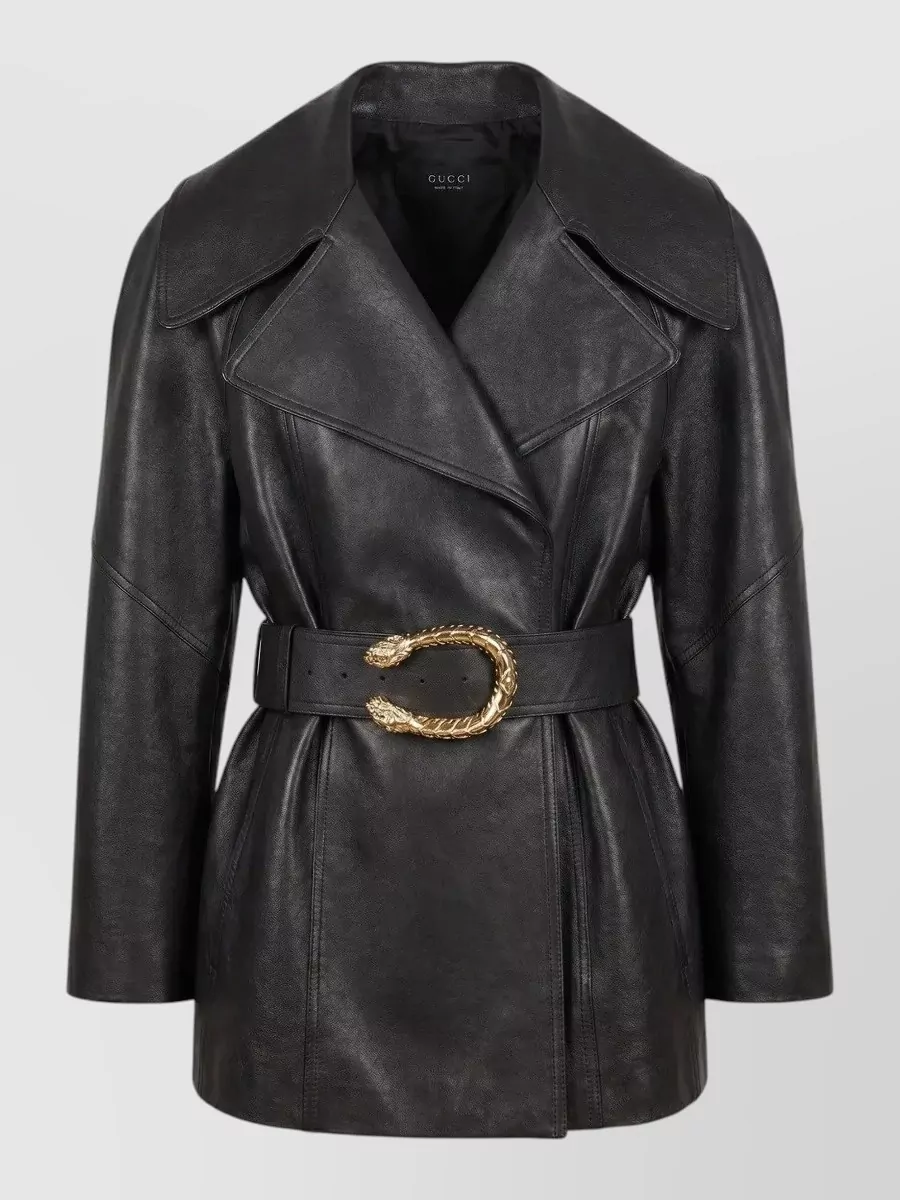 Gucci leather trench coat