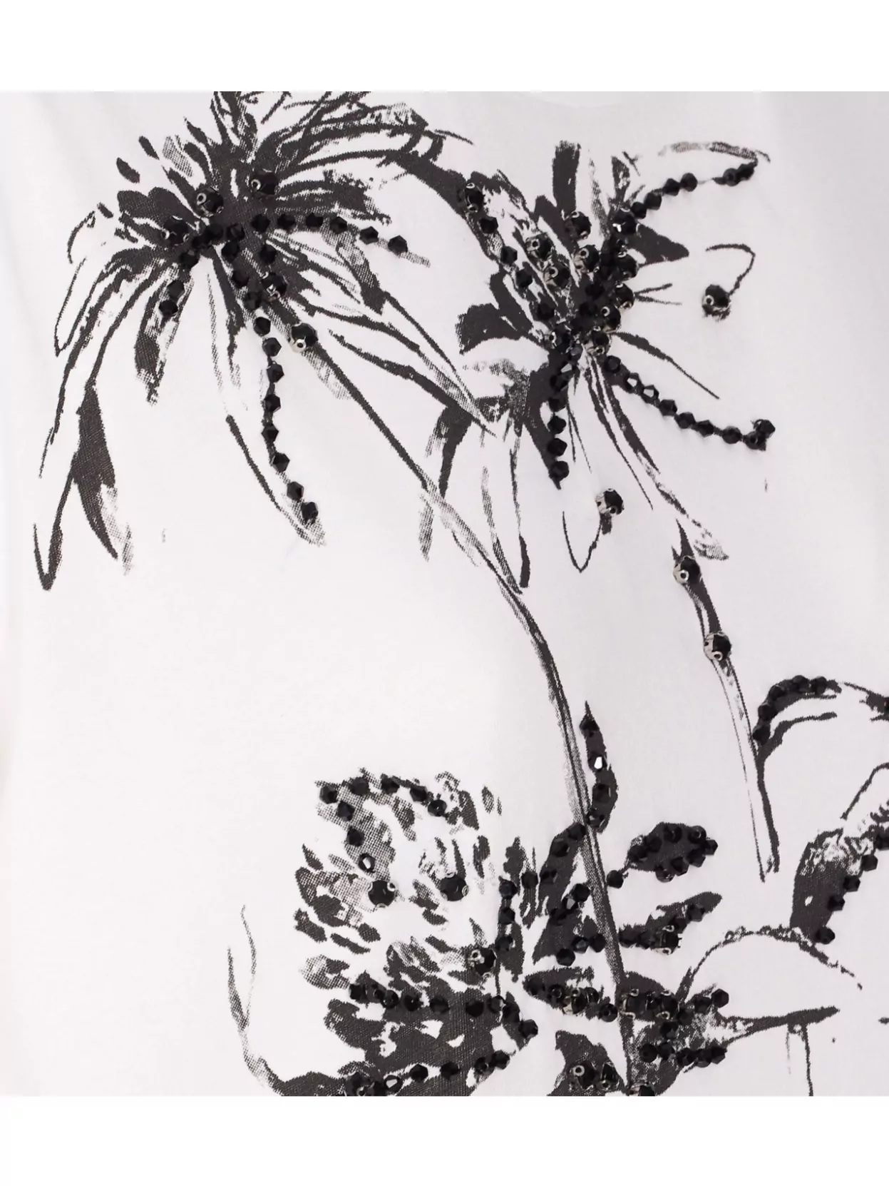 Liu Jo Floral Print Top With Strass And Sequins