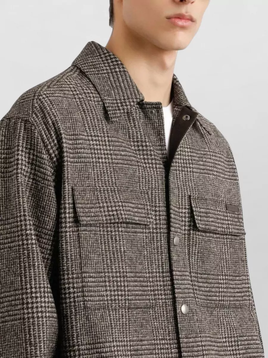 Dolce&Gabbana Plaid Alpaca Wool Cotton Blend Shirt