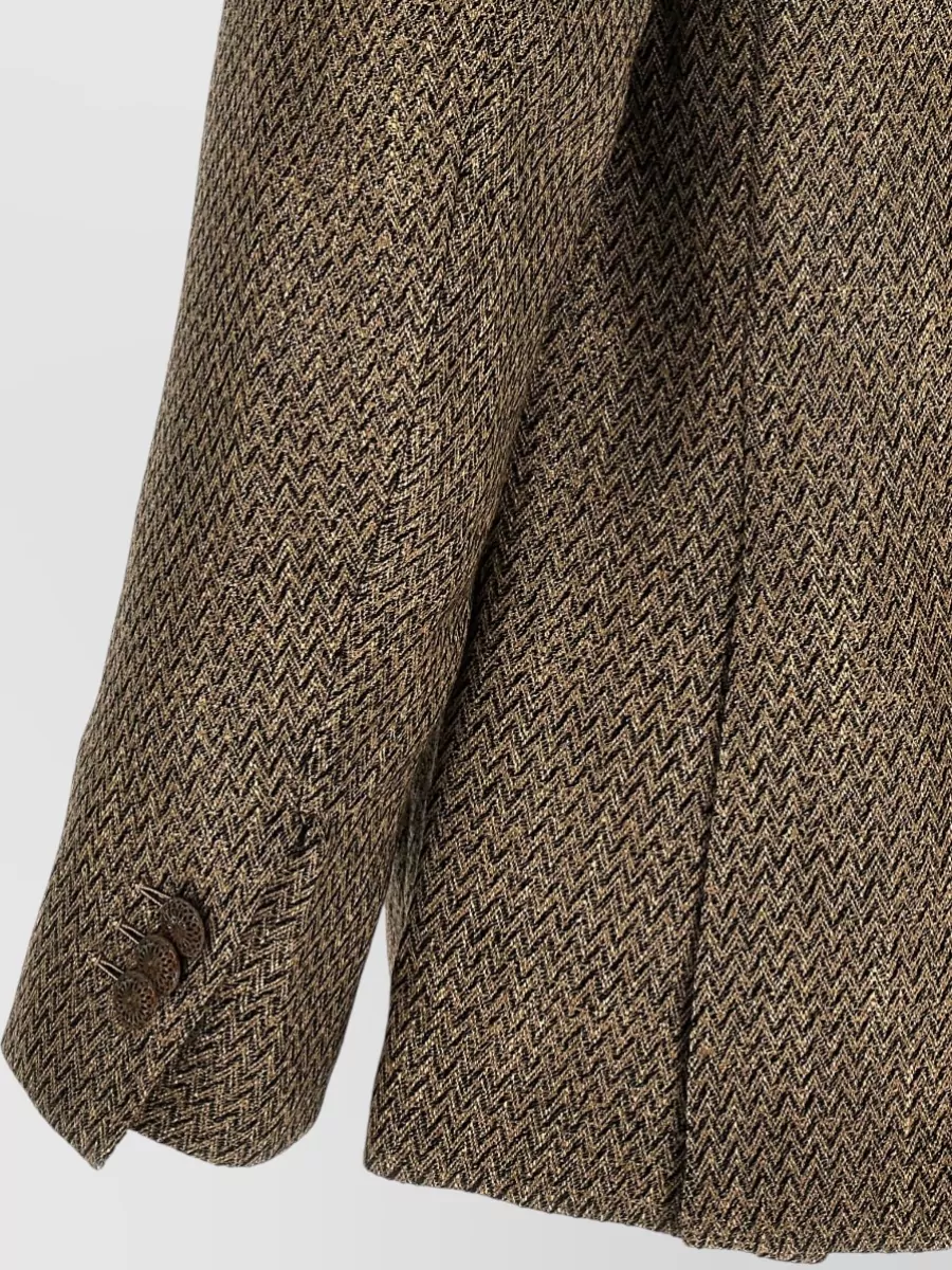 Maurizio Miri Single-Breasted Herringbone Blazer