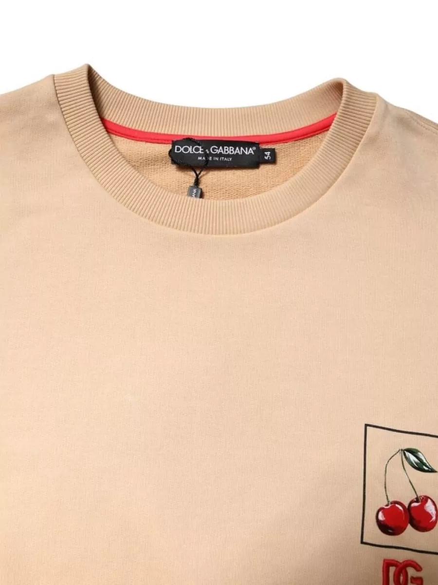 Dolce&Gabbana Cherry Print Cotton Crew Neck Sweatshirt