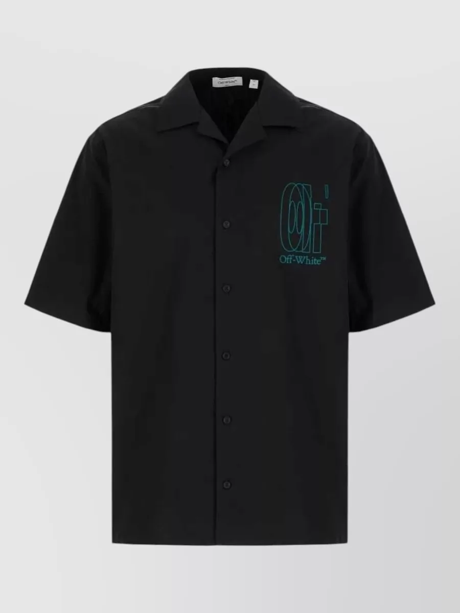 Off-White Printed Poplin Short-Sleeve Shirt