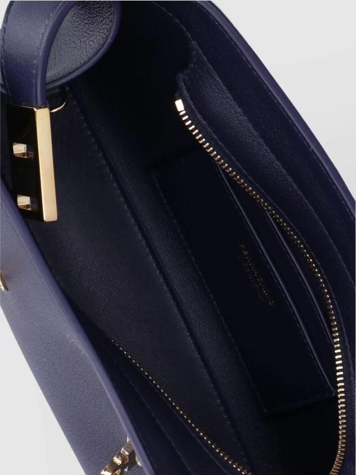 Ferragamo Structured Silhouette Top Handle Gold-Tone Hardware