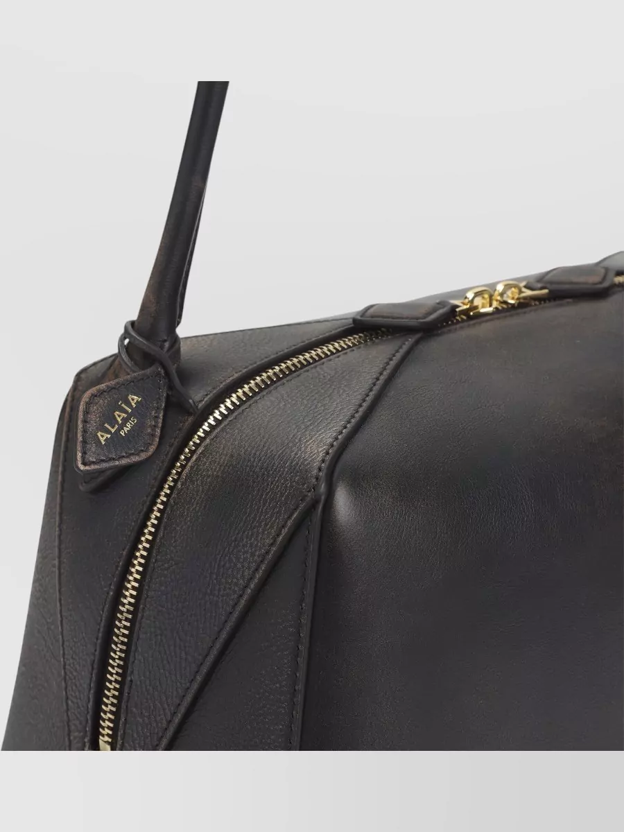 Alaïa Shoulder Bag Adjustable Strap Gold Tone Hardware