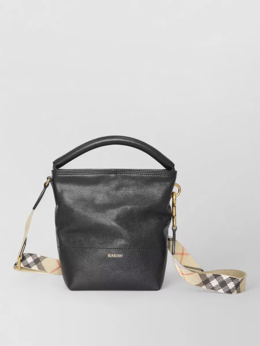 Burberry b clip mini leather bucket bag