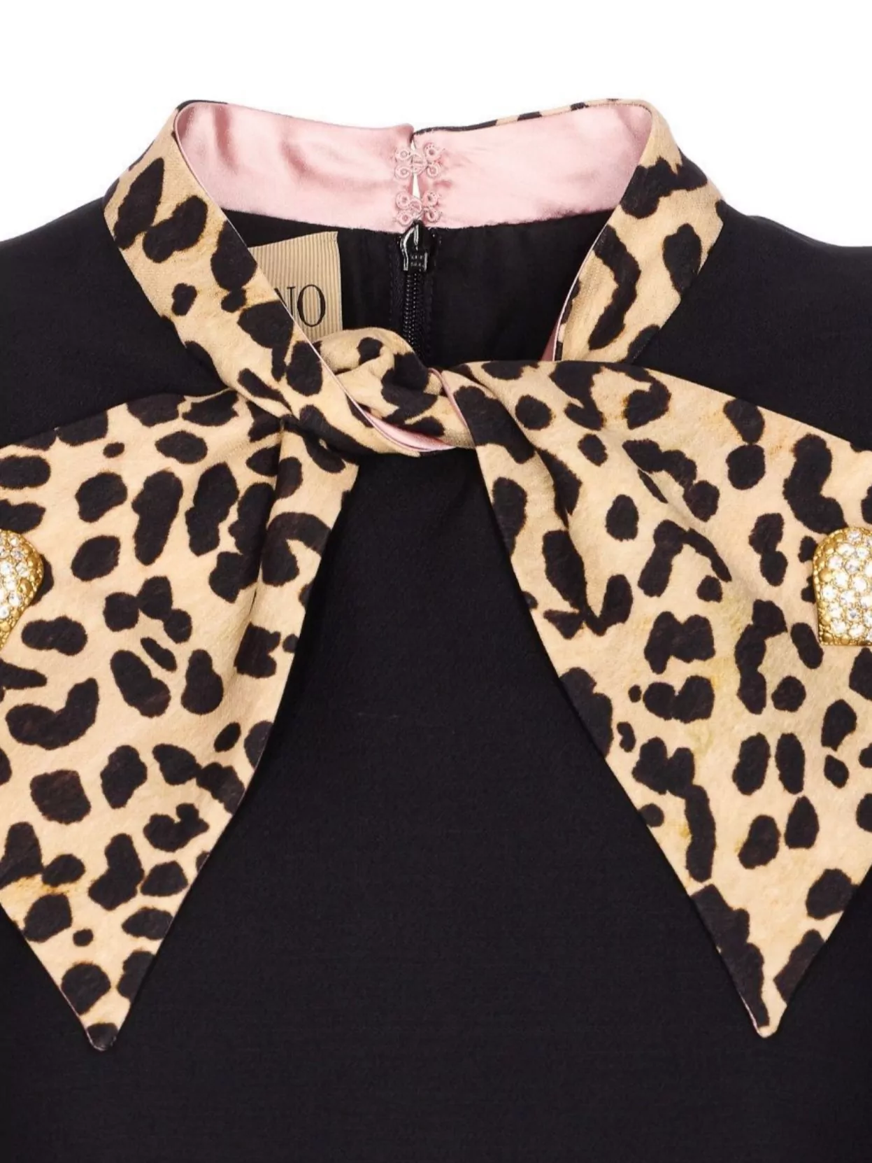 Valentino Embellished Pussy-bow Wool And Silk-blend Crepe Mini Dress In Black