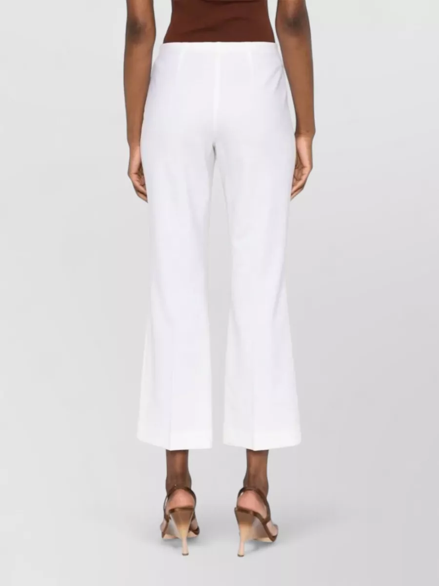 Parosh Wool Mid-Rise Cropped Flared Trousers