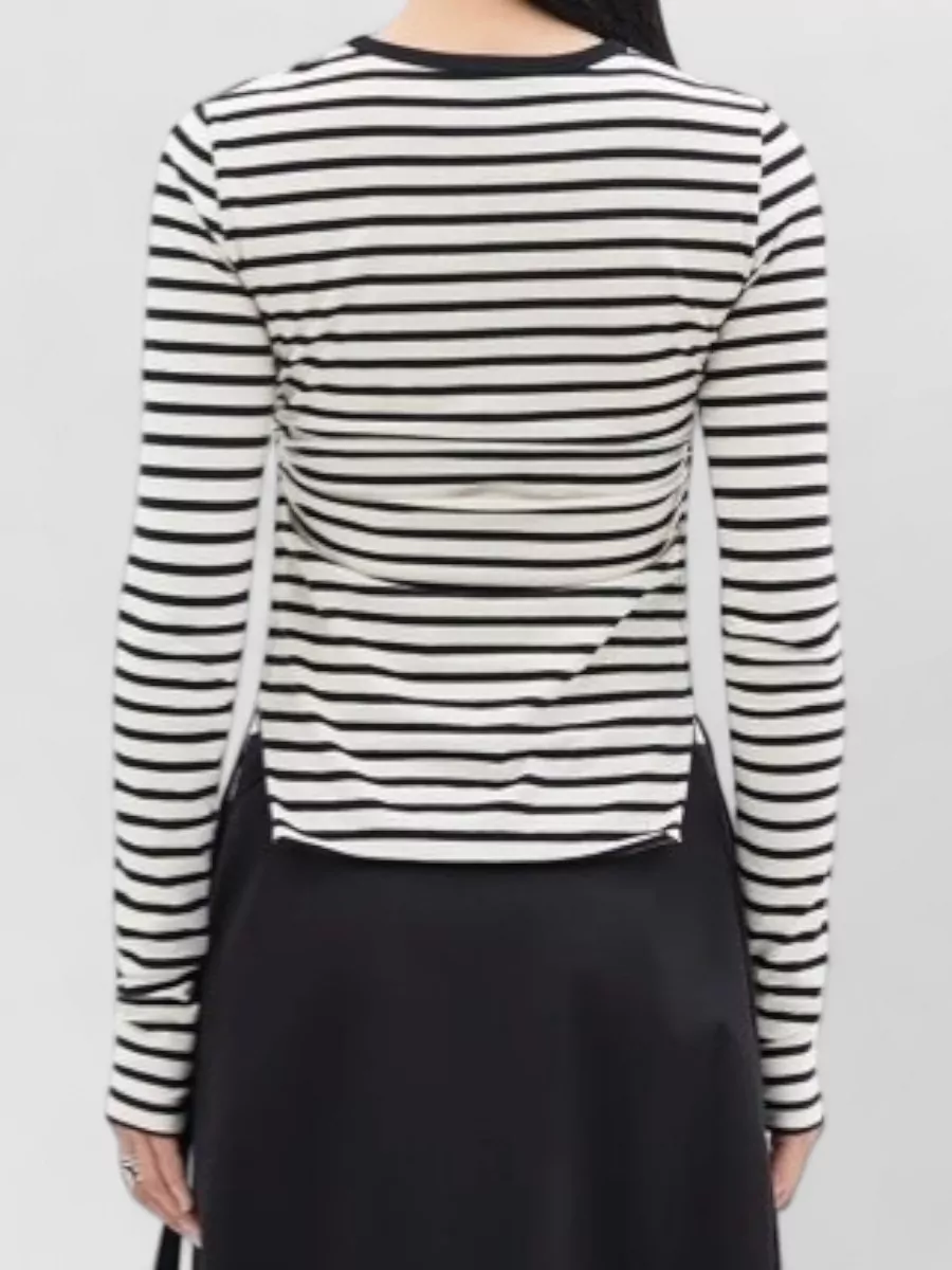 Ann Demeulemeester Cropped Wrinkled Long Sleeve T-Shirt