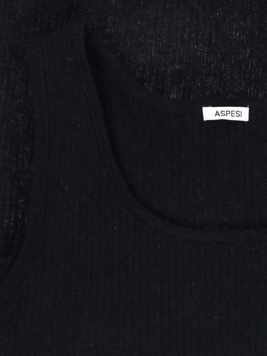 Aspesi Cashmere Wool Long-Sleeve Knitted Top