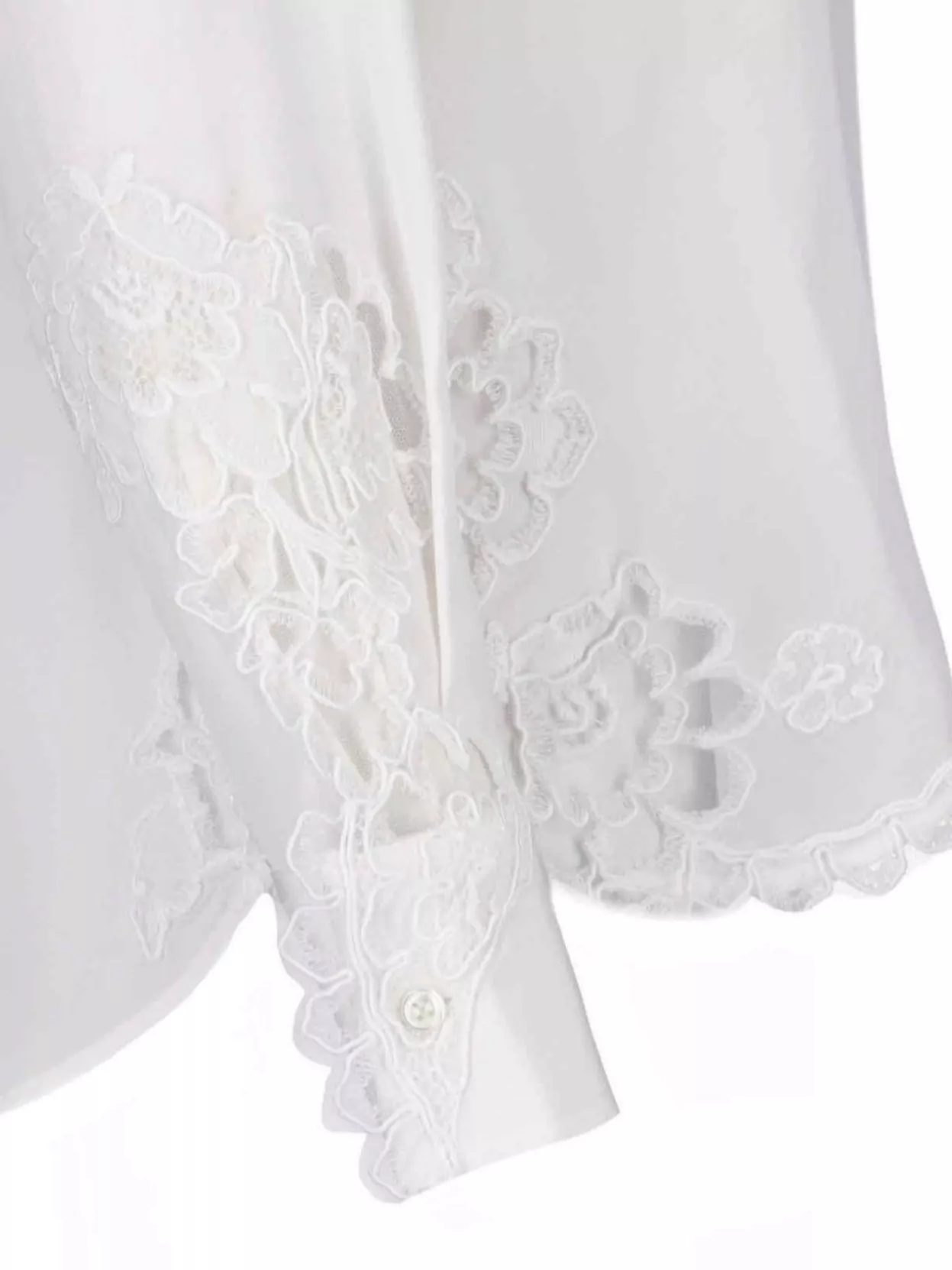 Ermanno Scervino Casual Long Sleeves Embroidered Scalloped Edges