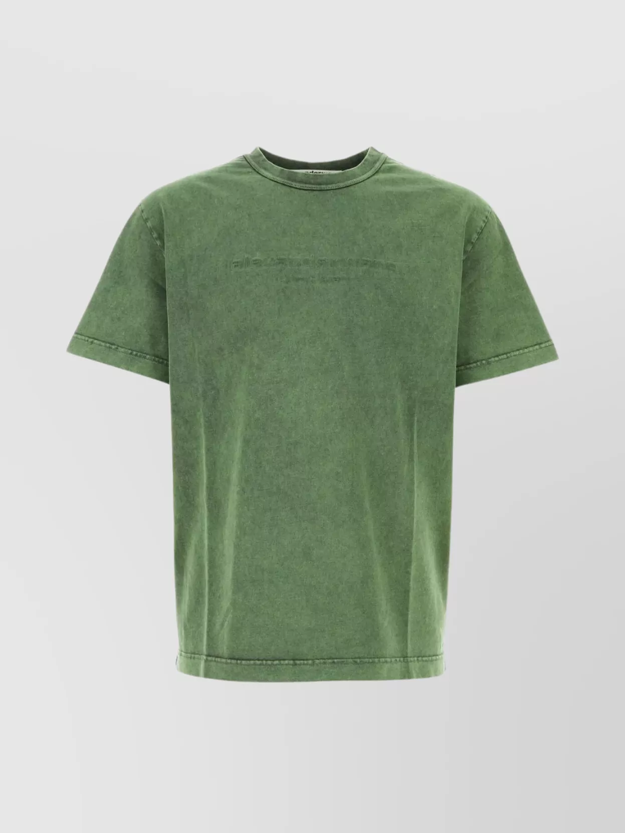 Shop Alexander Wang Ribbed Crew-neck Cotton T-shirt With Short Sleeves In Green