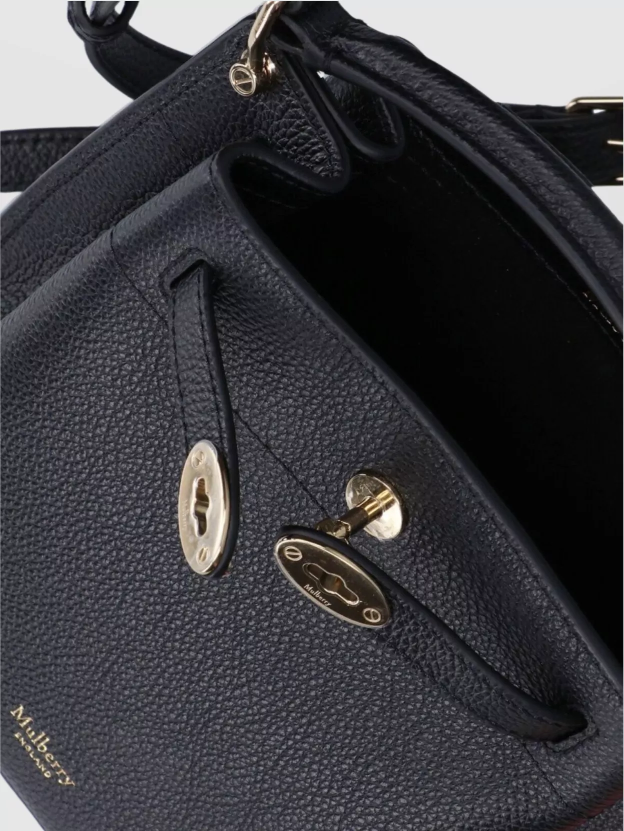 Mulberry Pebbled Top Handle Adjustable Strap Shoulder Bag
