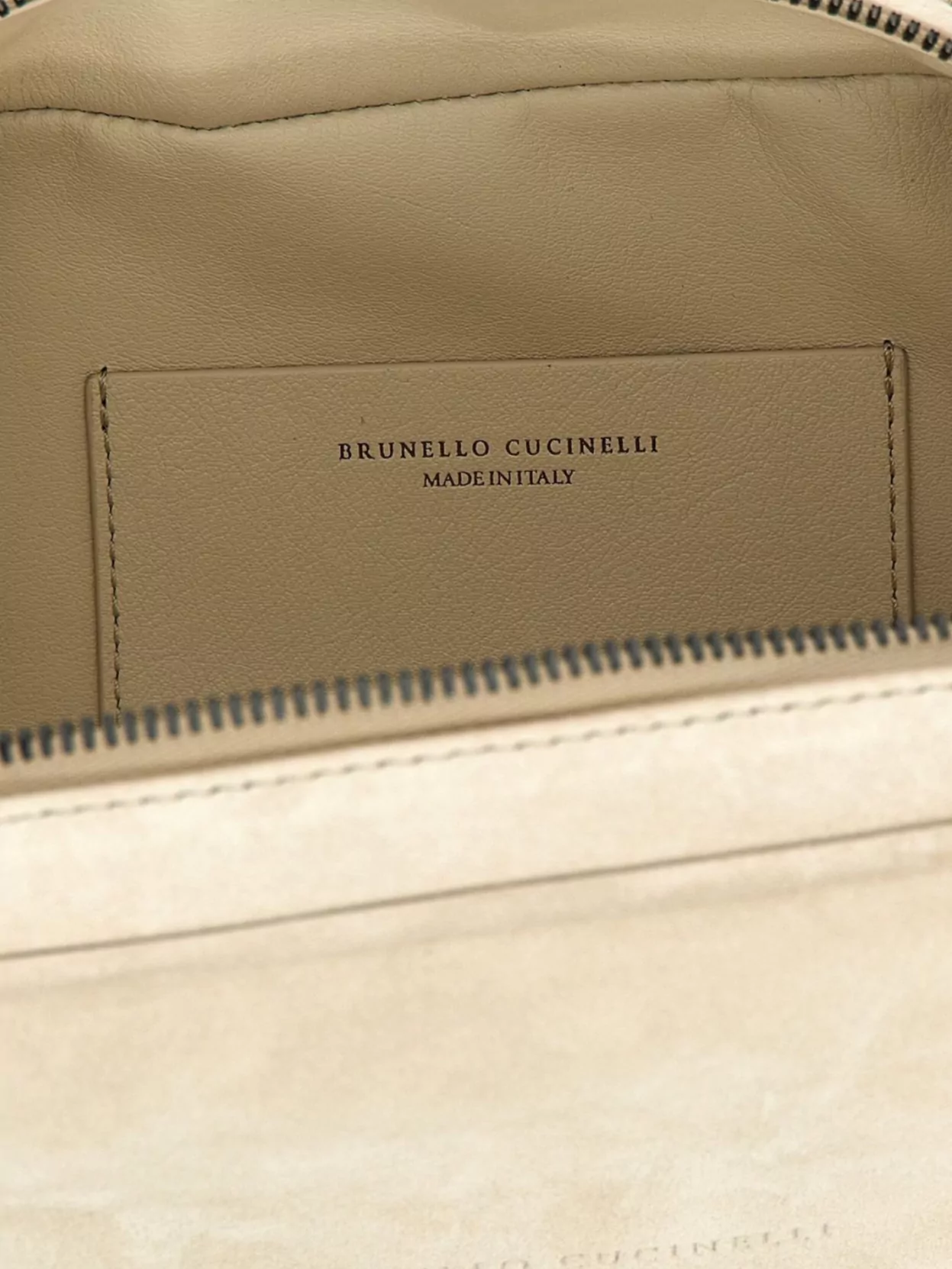Brunello Cucinelli Small Handbag With Suede Finish And Detachable Strap In Neutrals