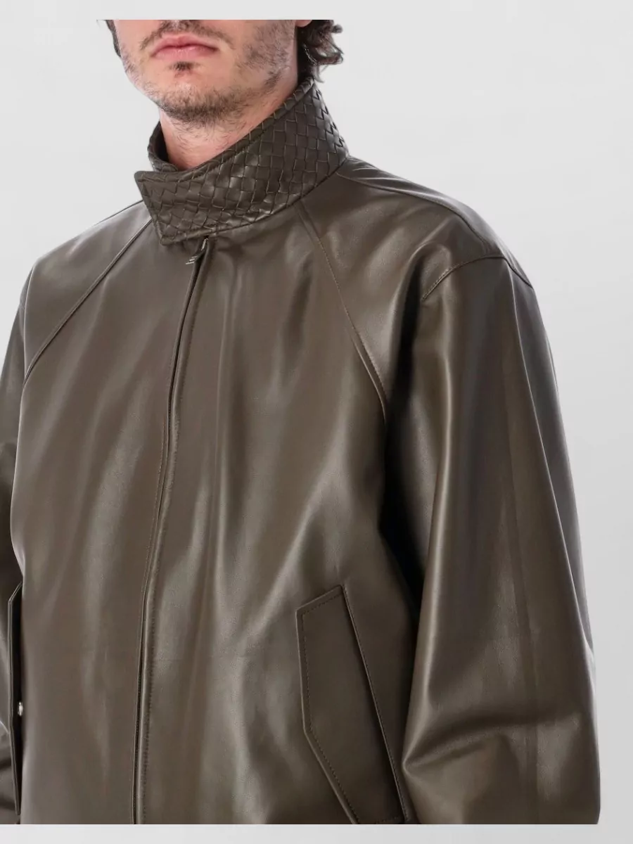 Bottega Veneta Lamb Leather Relaxed-Fit Bomber Jacket