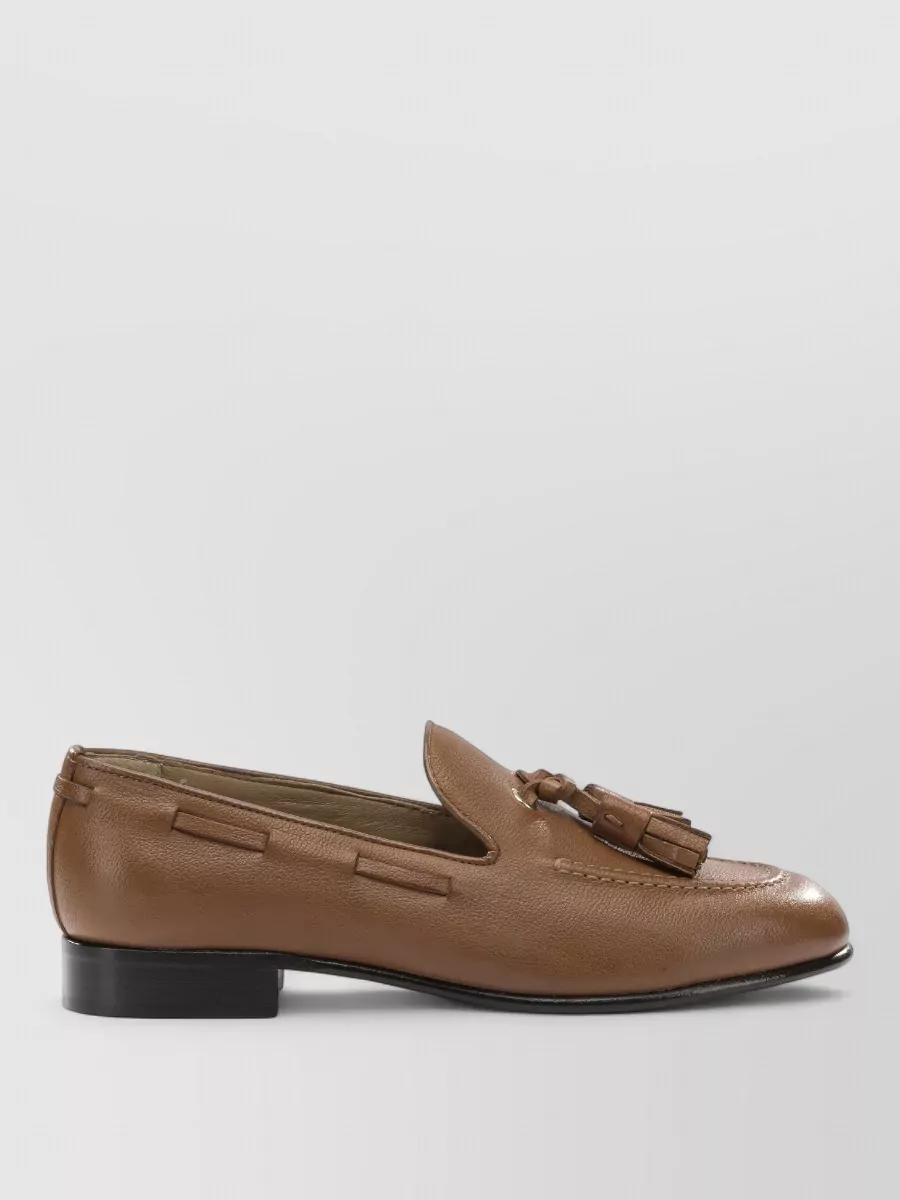Ferragamo Loafers Tassel Detail Round Toe Leather