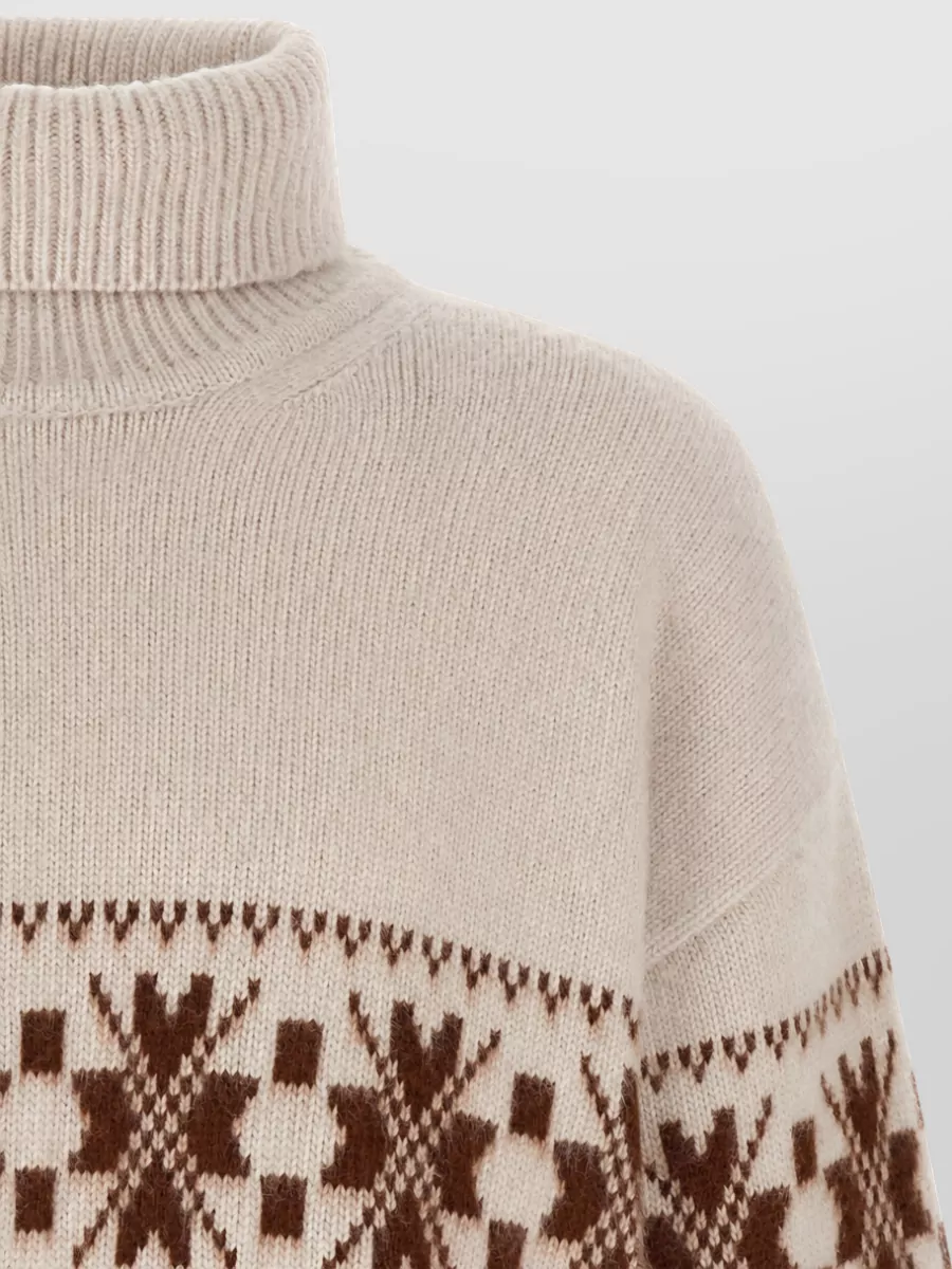Kiton Wool Geometric-Jacquard High-Neck Jumper